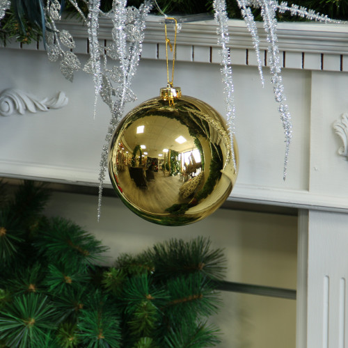 Gold Shiny Shatterproof Bauble (x1) (15cm)