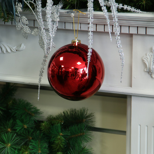 Red Shiny Shatterproof Bauble (x1) (15cm)