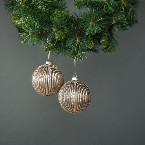 Titania 10cm Glass Bauble Rose Gold (Set of 4) Titania 10cm Glass Bauble Rose Gold (Set of 4)