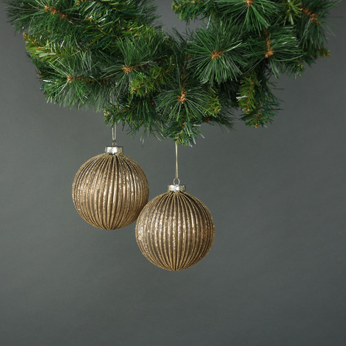 Titania 10cm Glass Bauble Gold (Set of 4)