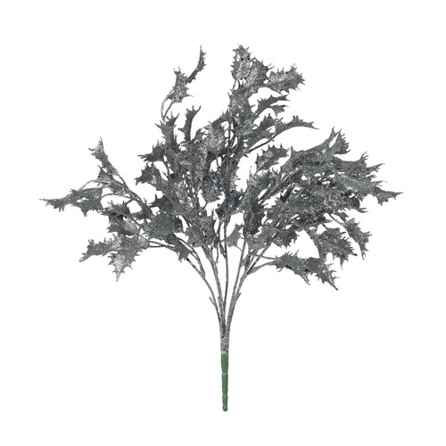 Pewter Glitter Holly Bush  Pewter Glitter Holly Bush