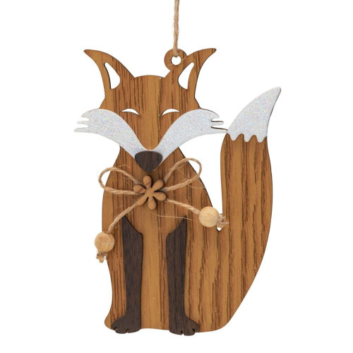Wooden Fox Hanging Tree Decoration 