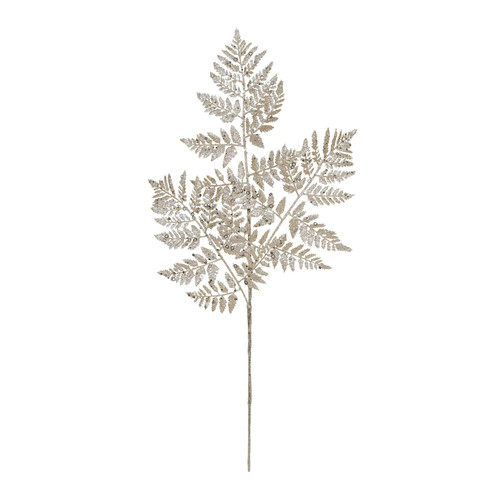 Champagne Glitter Fern Leaf Stem  Champagne Glitter Fern Leaf Stem