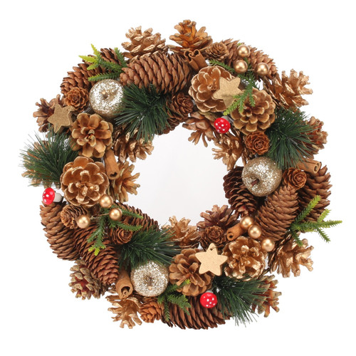  Woodland, Gold Stars & Fruit Wreath (30cm) - Discontinued