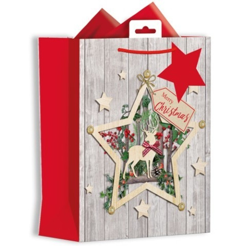 Wooden-effect Medium Christmas Gift Bags Wooden-effect Medium Christmas Gift Bags