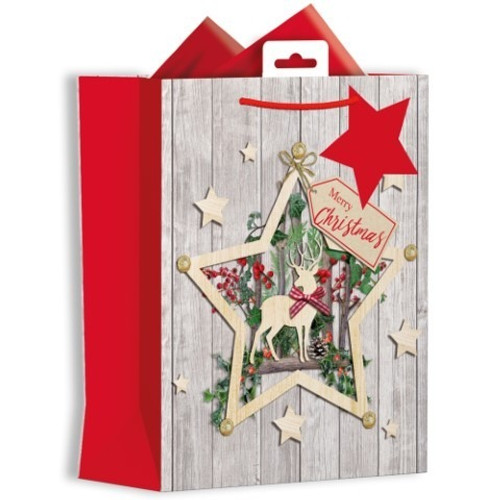 Wooden-effect Medium Christmas Gift Bags