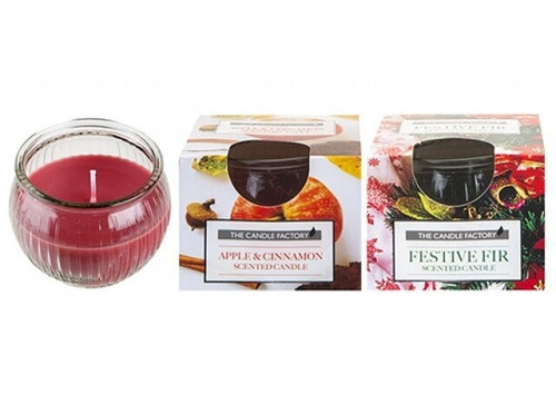 Ribbed Glass Jar Candle (2 Assorted)