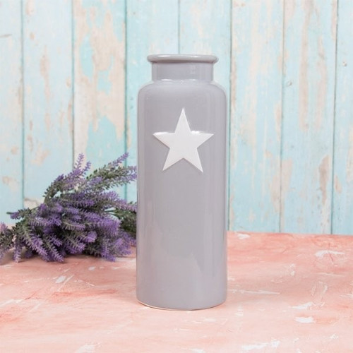 Grey and White Star Vase (30cm)