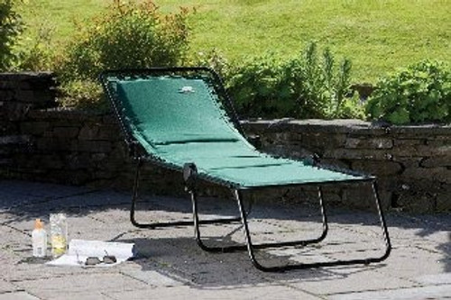 Padded Sunbed Garden Lounger in Green - Discontinued