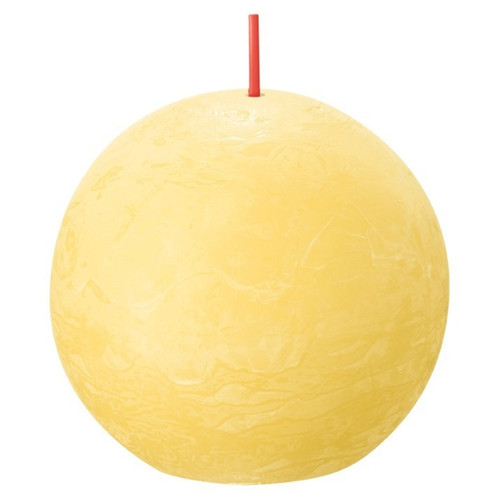 Sunny Yellow Bolsius Rustic Shine Ball Candle 76mm