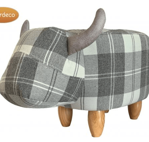 Maisie Tartan Cow Footstool