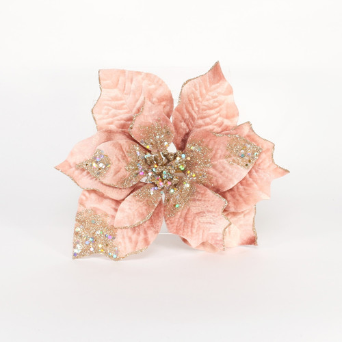 Rose Gold Poinsettia with Clip