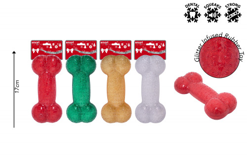Assorted Glitter Rubber Bones 