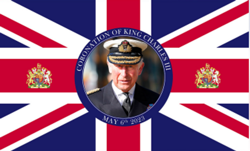 King Charles Coronation Flag (5x3ft)