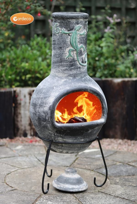 Iguana Grey Mexican Chimenea (Large)