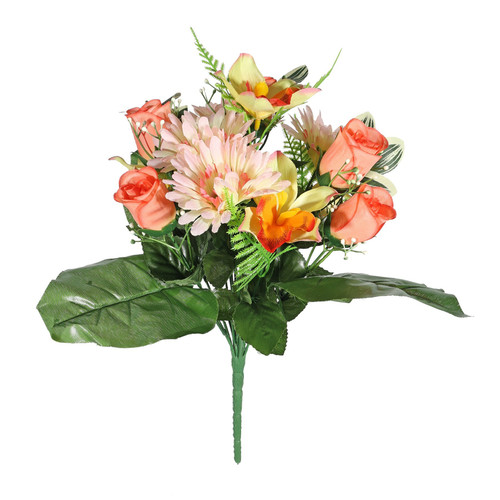Peach Pembroke Gerbera and Orchid Mixed Bunch  Peach Pembroke Gerbera and Orchid Mixed Bunch