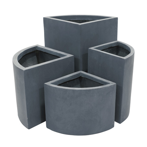 Set of 2 Grey Hortus Abstract Planters (large and extra large) 