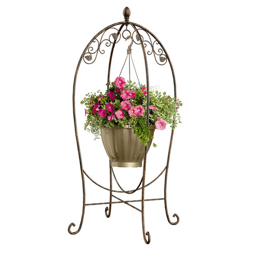 Bronze Scroll & Ivy Basket Hanger