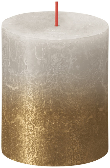Sandy Grey Gold Bolsius Rustic Metallic Candle (80 x 68mm)