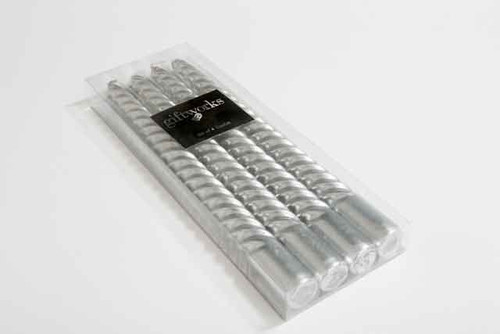 Christmas Set Of 4 Twist Silv. Taper 25 Cm Christmas Set Of 4 Twist Silv. Taper 25 Cm