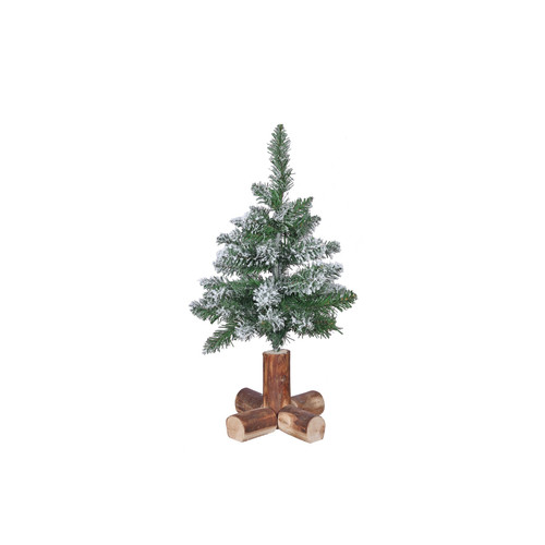 Flocked Oak Tree with Wood Base (H45cm)