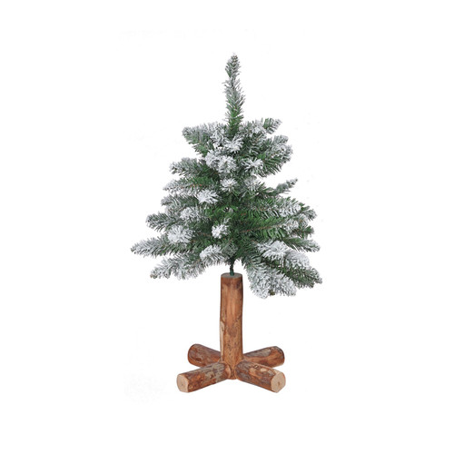 Flocked Oak Tree with Wood Base (H60cm) Flocked Oak Tree with Wood Base (H60cm)