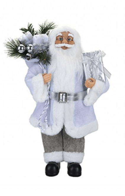 Luxury Standing Grey Suit Santa Decoration (45cm) Luxury Standing Grey Suit Santa Decoration (45cm)