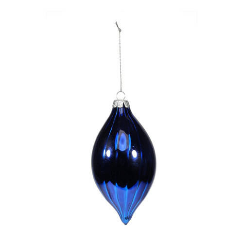 Royal Blue Teardrop Shiny Bauble (H12cm)