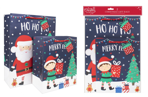 Santa & Elf Gift Bags (Pack Of 2)