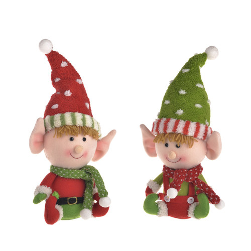 Sitting Elf Ornament (2 assorted) 