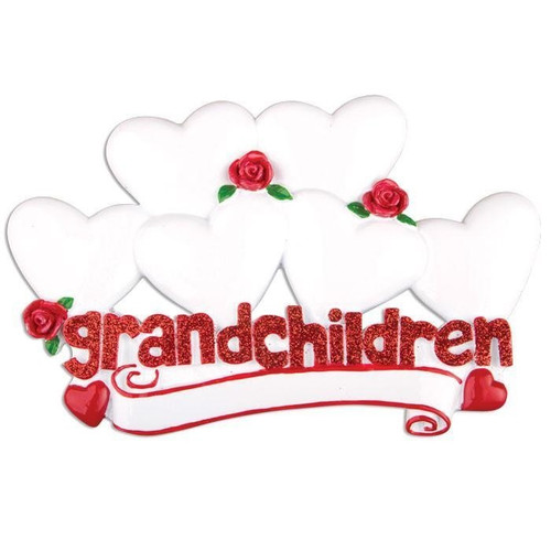 Personalised Grandchildren Table Topper (6 Hearts)