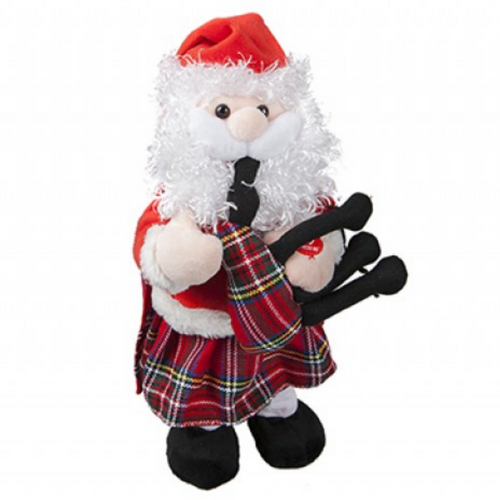 Christmas Musical Santa with Bagpipes (30cm) 