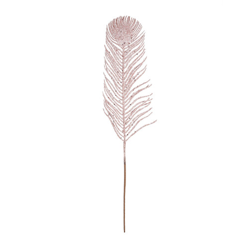 Pink Glitter Feather Stem (H67cm)