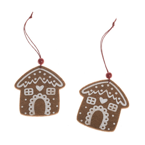 Set of 2 Felt House Hangers (7.5cm) 