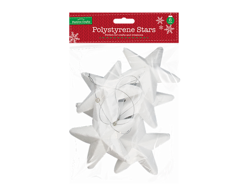 Hanging Polystyrene Stars (Pack of 6)