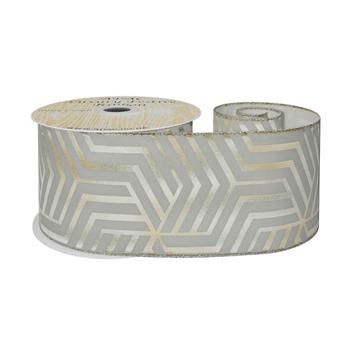 Gold Metallic Wired Edge Ribbon (63mm x 10yd)