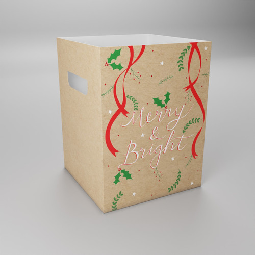 Merry & Bright Flower Box (18x18x24.5cm) (x10)