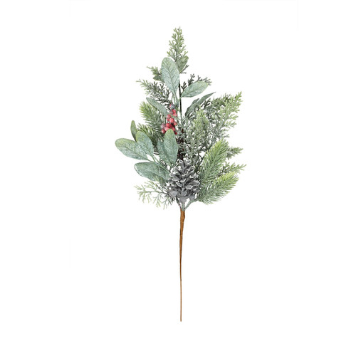 Foliage Pick with Pine Cone & Red Berries (H50cm)