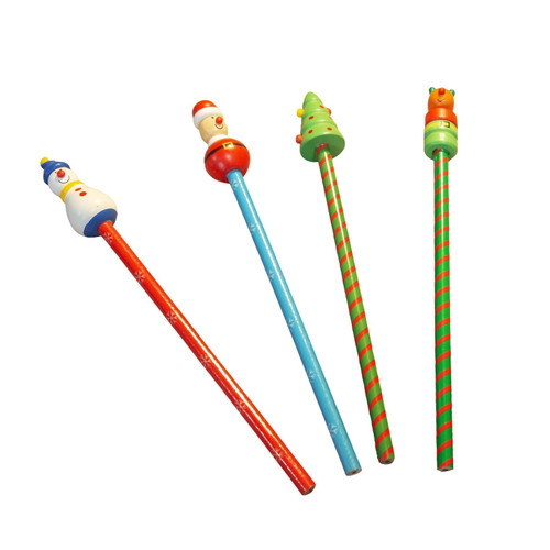 Wooden Christmas Character Pencils (Assorted)