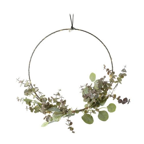 Hoop Wreath With Green Leaves