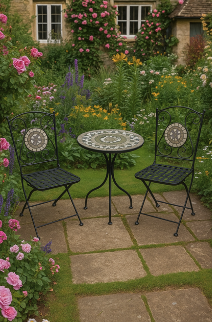Mosaic Grey Bistro Set 