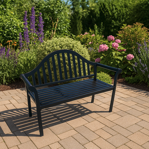 3 Seater Aluminium Bench with Curved Back