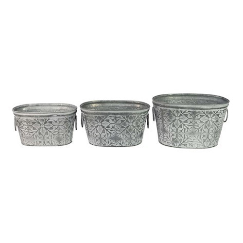 Oval Planter with Handles (Set of 3)