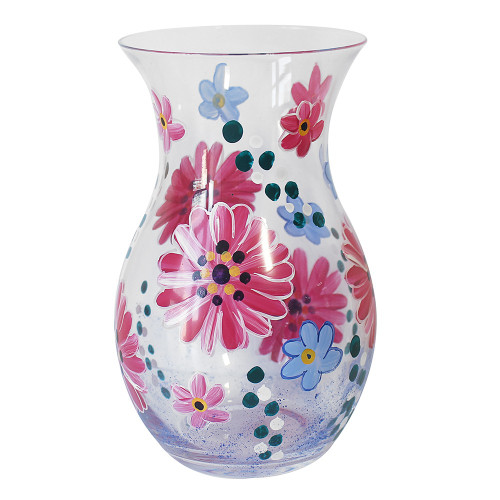 Pink Gerbera Hand Painted Vase
