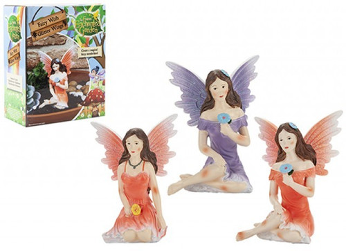 Fairy with Glitter Wings and Flower (Assorted)
