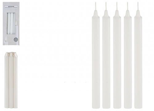 Pack of 5 White Household Candles (8 Inch)