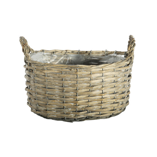 Natural Oval Split Willow Basket With Ears (14cm H) Natural Oval Split Willow Basket With Ears (14cm H)