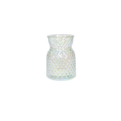 Meadow Flower Vase with Diamond Embossed Pattern & Iridescent??Finish (13.5cm)