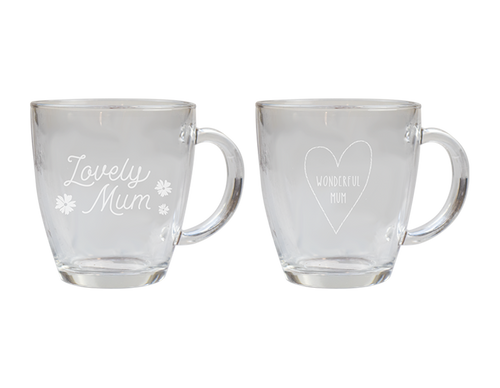 Mothers Day Printed Glass Coffee Cup (350ml) (Assorted Designs) Mothers Day Printed Glass Coffee Cup (350ml) (Assorted Designs)