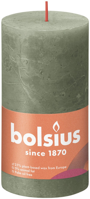 Fresh Olive Bolsius Rustic Shine Pillar Candle (130 x 68mm) Fresh Olive Bolsius Rustic Shine Pillar Candle (130 x 68mm)